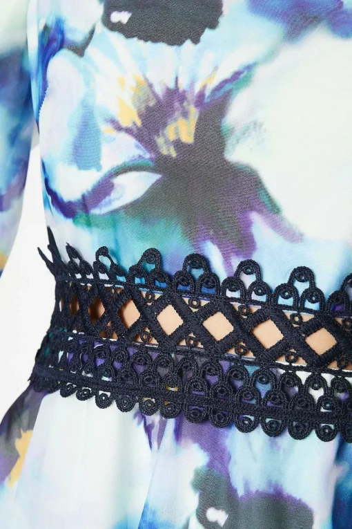 Organza Floral Bardot Midaxi Dress