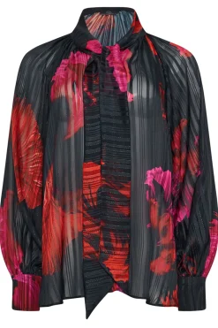Oriental Floral Print Blouse