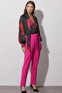 Oriental Floral Print Blouse