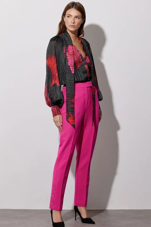 Oriental Floral Print Blouse