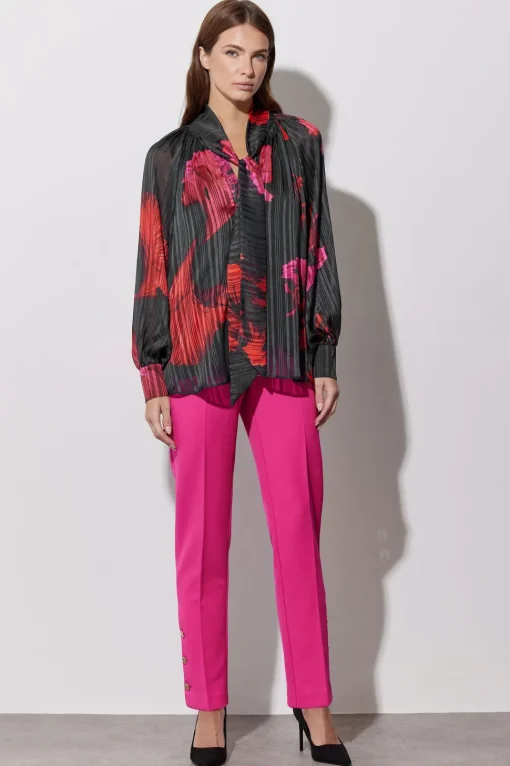 Oriental Floral Print Blouse