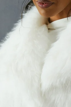 Oversized Collar Faux Fur Coat