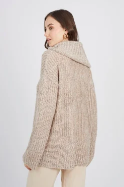 Oversized Fisherman Knit Roll Neck Jumper