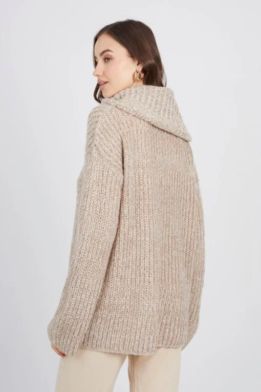 Oversized Fisherman Knit Roll Neck Jumper