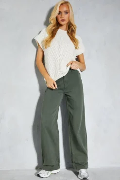 Oversized Folded Hem Detail Trouser