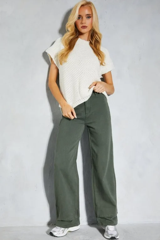 Oversized Folded Hem Detail Trouser