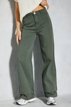 Oversized Folded Hem Detail Trouser