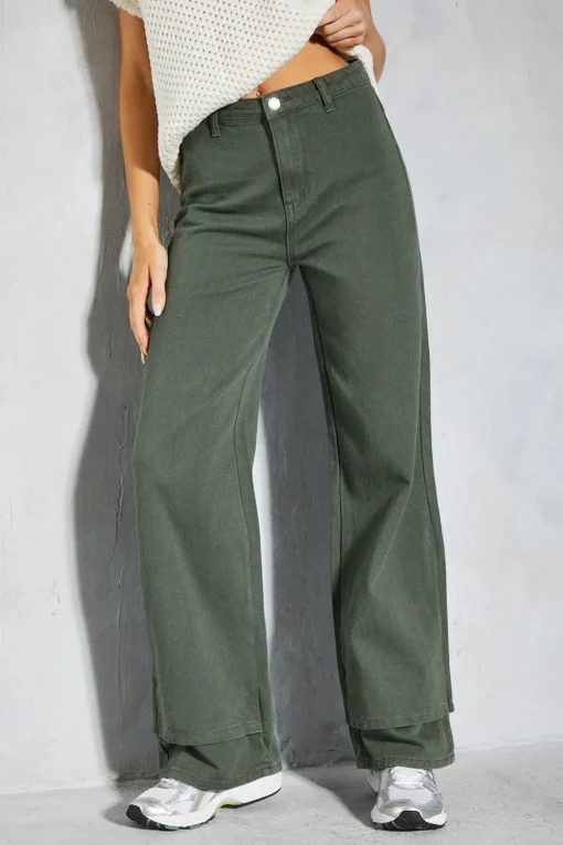 Oversized Folded Hem Detail Trouser