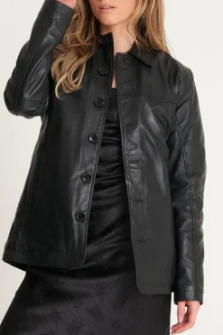 Oversized Leather Reefer