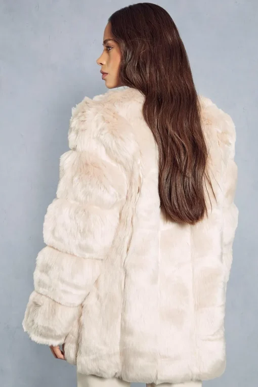 Oversized Luxe Panelled Faux Fur Coat