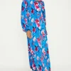 Painted Abstract Satin Midi Dress