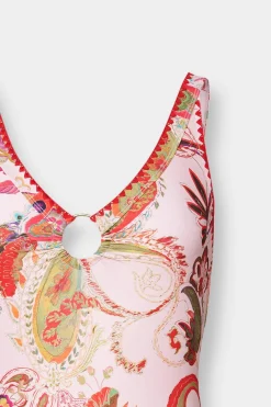 Paisley Crochet Trim Ring Swimsuit