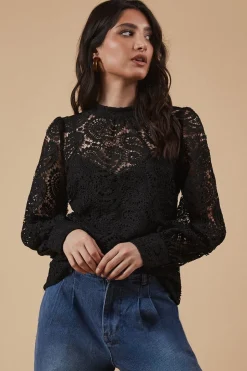 Paisley Lace High Neck Top