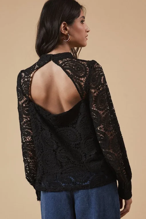 Paisley Lace High Neck Top