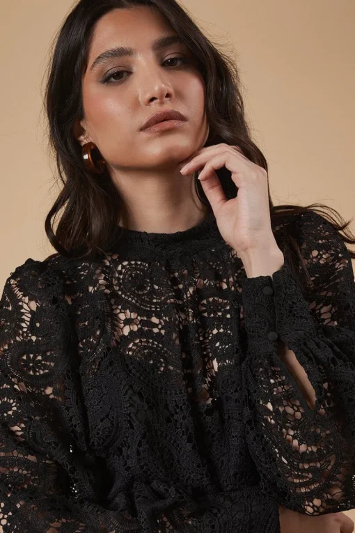 Paisley Lace High Neck Top