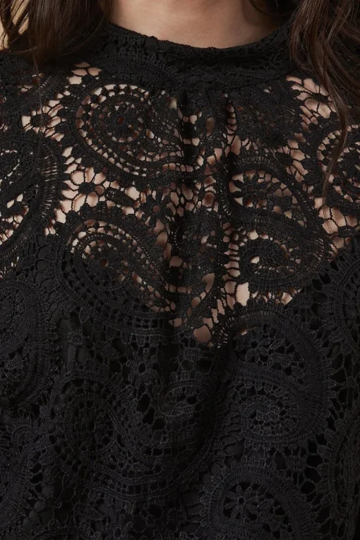 Paisley Lace High Neck Top