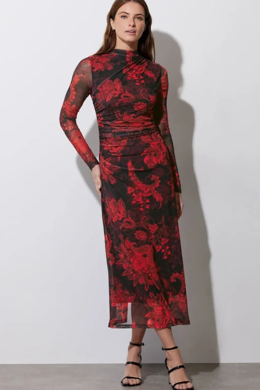Paisley Mesh Maxi Dress