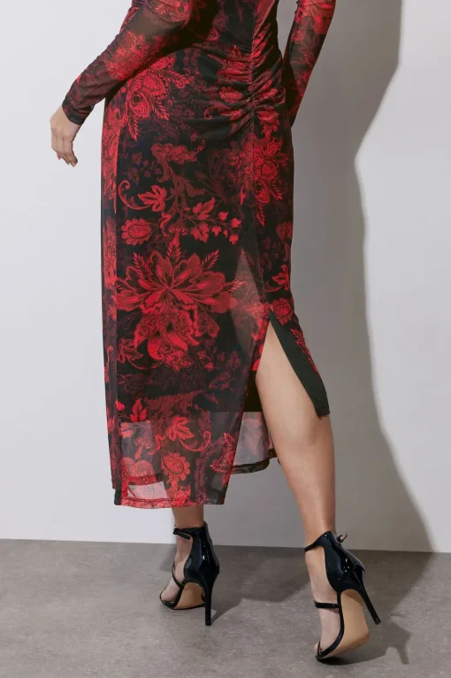Paisley Mesh Maxi Dress
