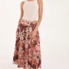 Paisley Printed Satin Wide Leg Culotte Trousers