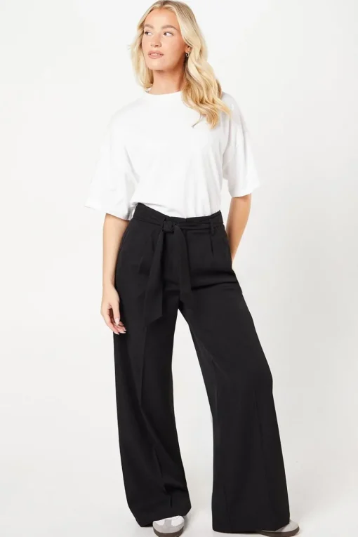 Paperbag Belted Wide Leg Trouser