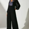 Party Embellished Long Sleeve Batwing Jumpsuit
