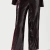 Party Sequin Satin Burgundy Trouser
