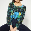 Patch Print Bold Floral Blouse