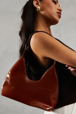 Patent High Shine Shoulder Bag