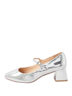 Patent Mary Jane Block Midi Heels