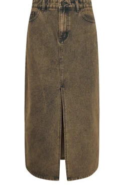 Petite Acid Wash Denim Skirt