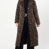 Petite Animal Wool Midi Coat