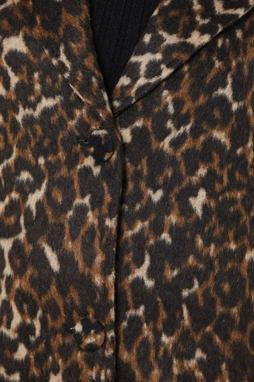Petite Animal Wool Midi Coat