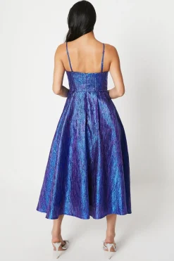 Petite Bandeau Jacquard Midi Dress