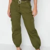 Petite Belted Cargo Jeans
