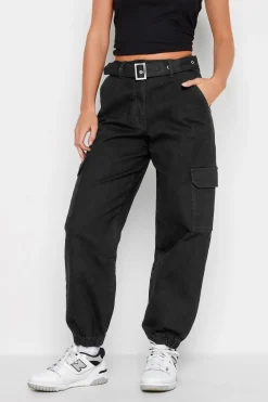 Petite Belted Cargo Jeans