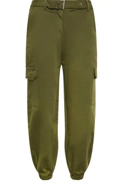Petite Belted Cargo Jeans