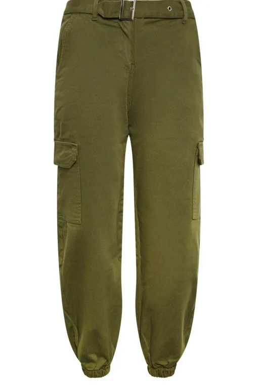 Petite Belted Cargo Jeans