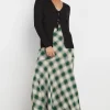 Petite Blurred Check Maxi Skirt