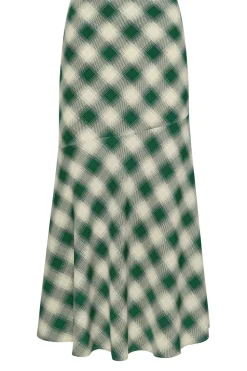 Petite Blurred Check Maxi Skirt