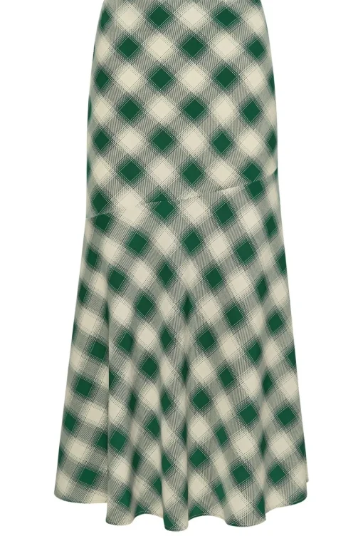 Petite Blurred Check Maxi Skirt