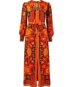 Petite Boho Button-Through Tassel Tie Maxi Dress