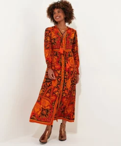 Petite Boho Button-Through Tassel Tie Maxi Dress