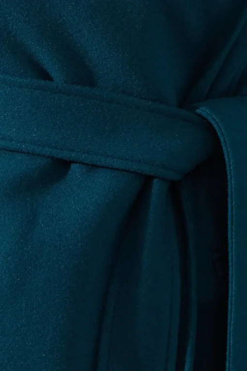 Petite Button Detail Belted Wrap Coat