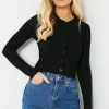 Petite Button Through Knitted Polo Top