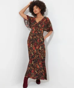 Petite Button-Through Floral Maxi Dress