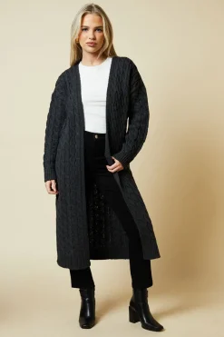 Petite Cable Knitted Maxi Cardigan