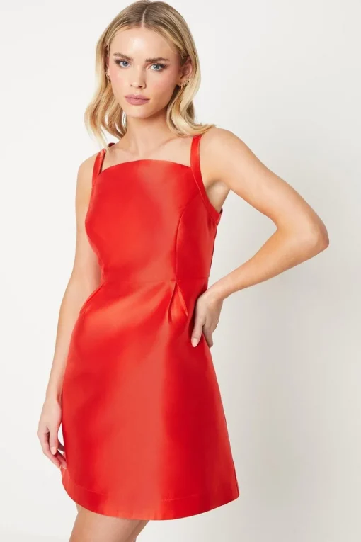 Petite Cami Twill Mini Dress With Pockets