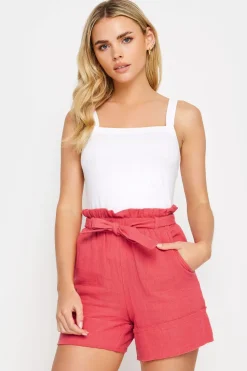 Petite Cheesecloth Tie waist Shorts