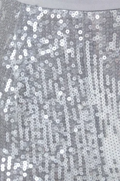 Petite Clear Sequin Wide Leg Trousers