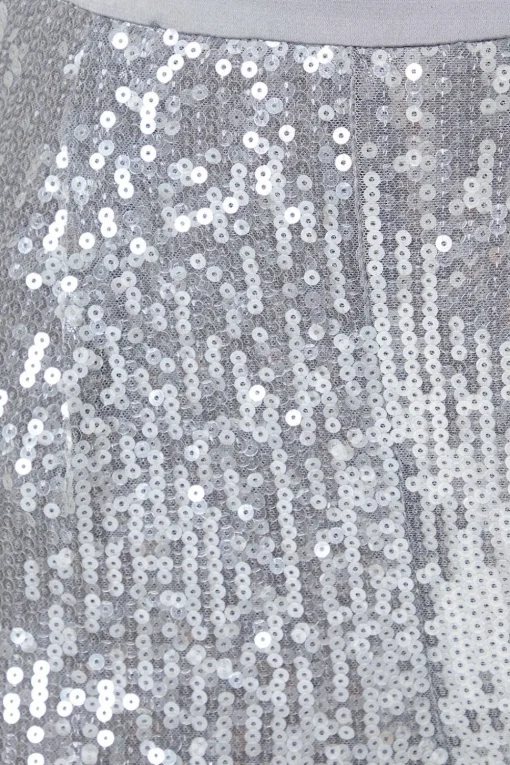 Petite Clear Sequin Wide Leg Trousers